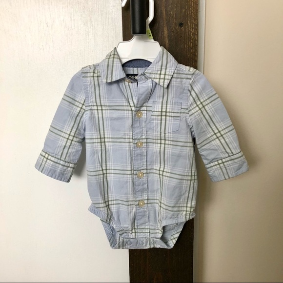 NWOT baby boy 3 month Oshkosh button collared onesie